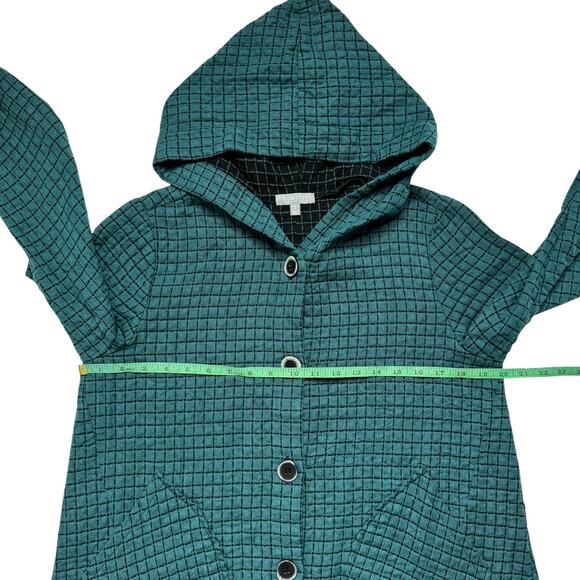 HABITAT Windowpane Quilted Hooded Lightweight Jacket in Teal & Black Size Small - Picture 8 of 10